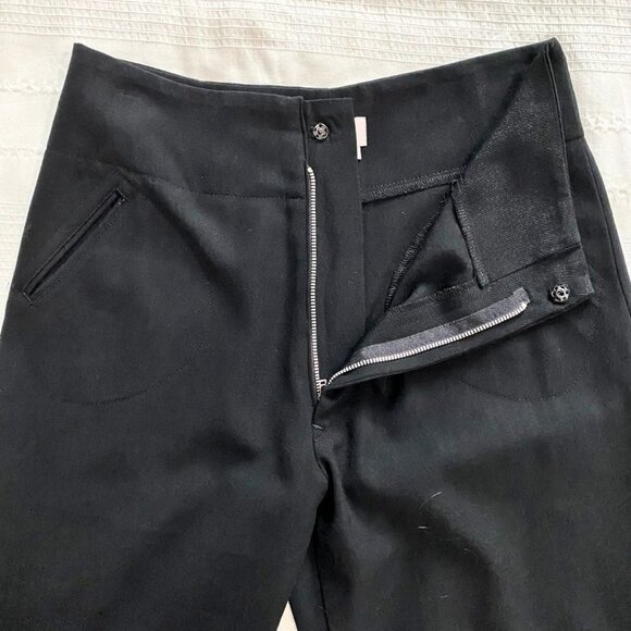 YOHJI YAMAMOTO BLACK WOOL HIGH RISE STRAIGHT LEG  DRESS PANTS -  M (JP2) - Picture 5 of 8